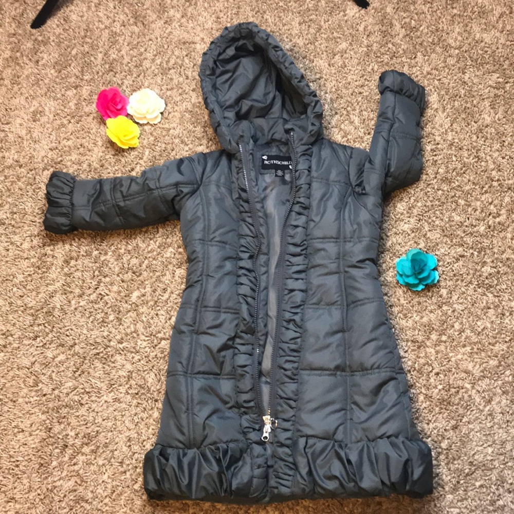 Girls Knee Length Puffer Jacket